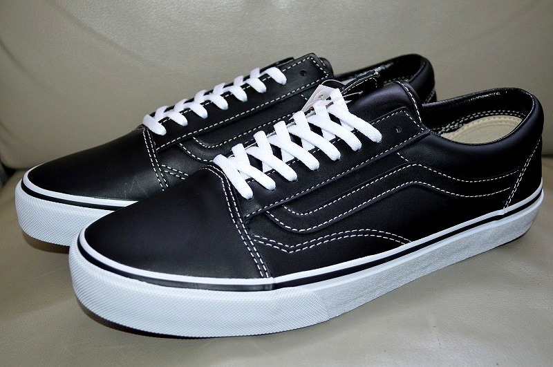 新品未使用 VANS バンズ レザー OLD SKOOL オールドスクール ブラック 黒 US8.5 26.5センチ 送料無料 天然革_画像3