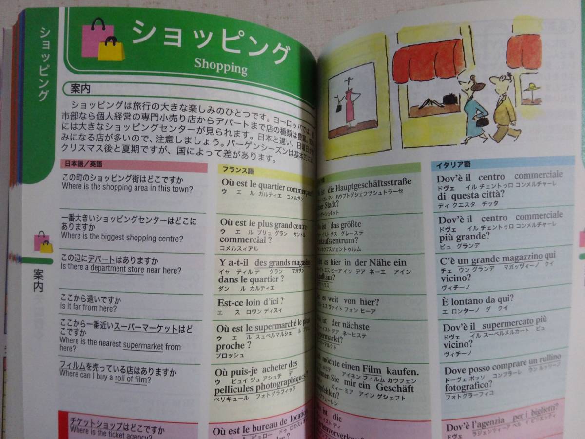 ひとり歩きの４か国語会話自遊自在　英語・フランス語・ドイツ語・イタリア語　中古品_画像3