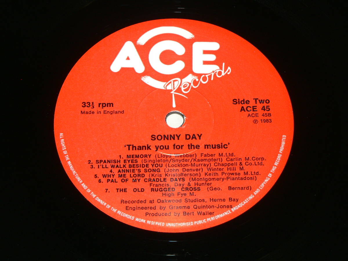 LP（英盤）／SONNY　DAY　「Thank　you　for　the　music．．」　’83年／帯なし、美盤、美再生_’83年英盤