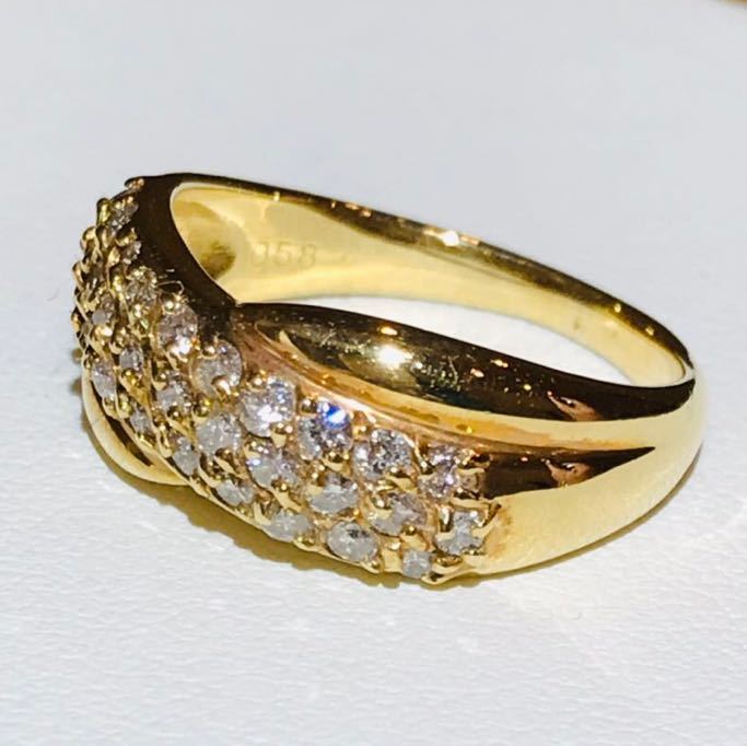 E477 ジュエリーマキ 指輪 リング K18 2.5g ダイヤ 0.06ct-