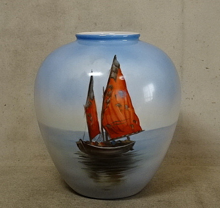 オールド・ノリタケ・フラワーベース Noritake/日陶/花瓶/花器/オールドノリタケ/手描/戦前/時代/骨董工芸品