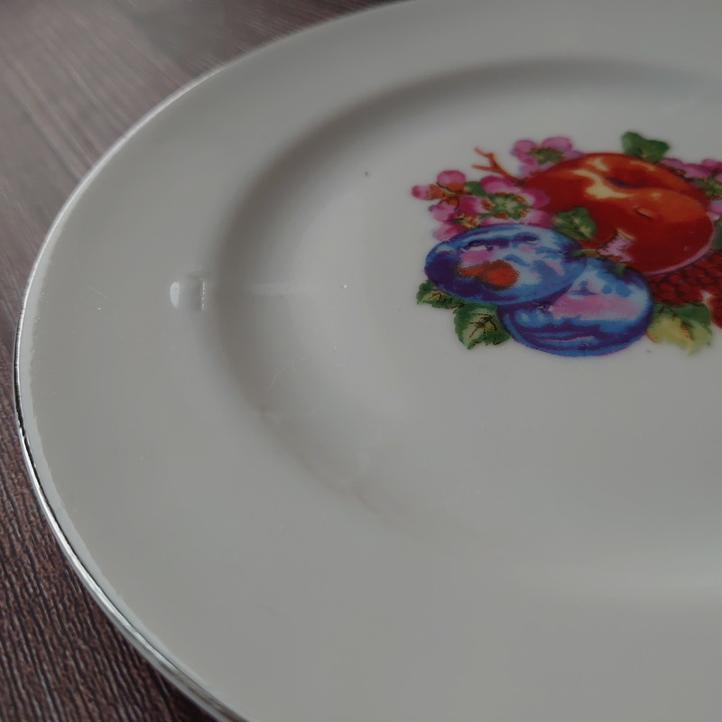  Taiwan retro * large same * flat plate cake plate fruit fruit pattern silver .* Taiwan tableware * Vintage 