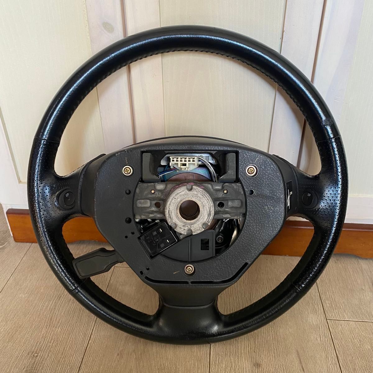 トヨタ 160 アリスト　ハンドル　ステアリング レザー　ウッド トヨタ 160 アリスト ハンドル ステアリング レザー ウッド - メルカリ
