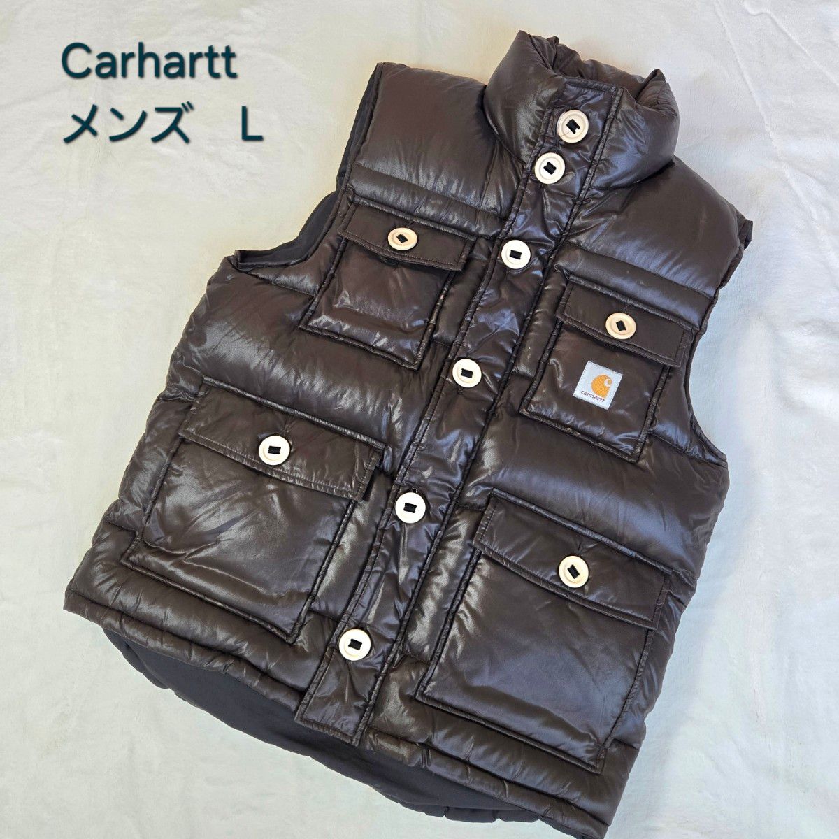 Carhartt ダークブラウン ダウンベスト L Carhartt メンズ L ダウンベスト ブラウン カーハート 希少 アメカジ