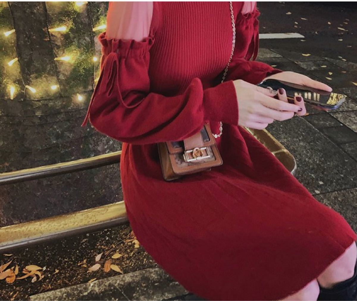 Paypayフリマ 長袖 ワンピース 冬服 韓国 オルチャン リボン ニットワンピース シースルー Paypayフリマ 長袖 ワンピース 冬服 韓国 オルチャン リボン ニットワンピース シースルー
