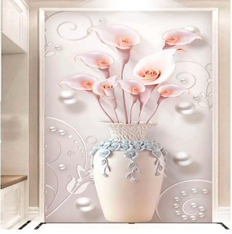 ヤフオク 美しい壁紙 3d壁紙 綺麗な壁紙 リリーフ花 花瓶