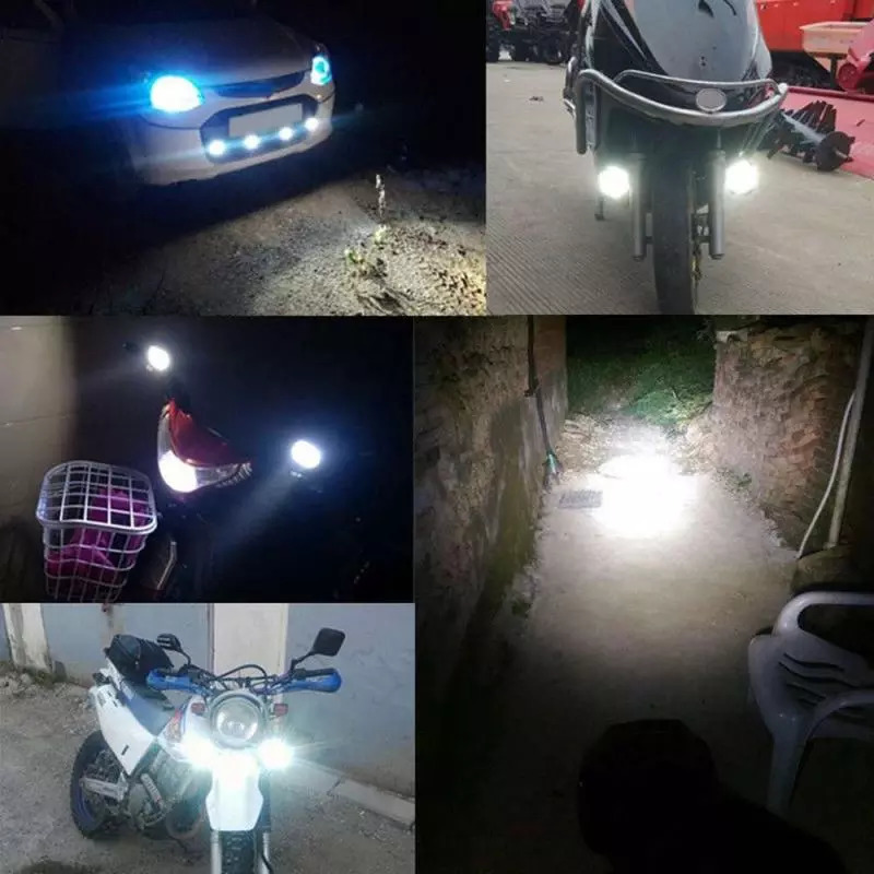 2 個オートバイledヘッドライトランプ電球led電動自転車バイクサイクリング超高輝度ヘッドライト車両日中走行用ライト_画像4
