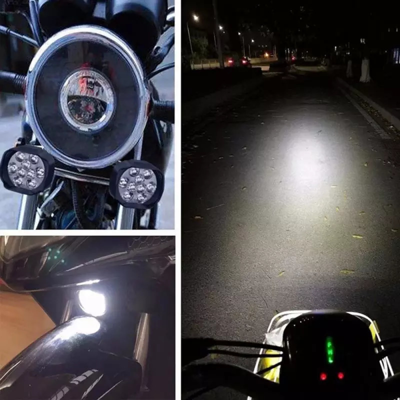 2 個オートバイledヘッドライトランプ電球led電動自転車バイクサイクリング超高輝度ヘッドライト車両日中走行用ライト_画像3