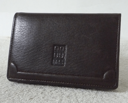 良品　ダックス　DAKS　レザー　ダークブラウン　定期入れ　名刺入れ　カードケース