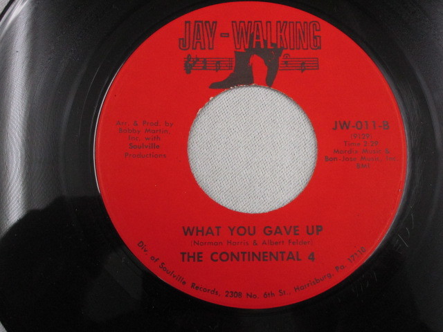 【SOUL ７”】THE CONTINENTAL 4 / DAY BY DAY、WHAT YOU GAVE UP _画像3