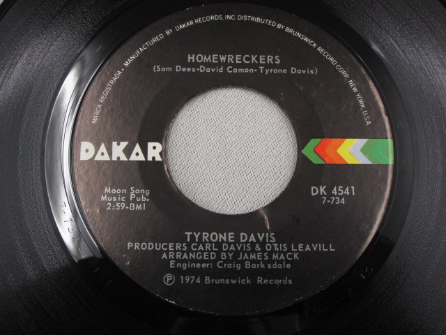 【SOUL ７”】TYRONE DAVIS / HOMEWRECKERS、THIS TIME_画像2