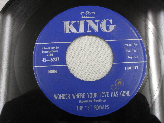 【SOUL ７”】THE ”5”ROYALES / TELL ME YOU CARE、WONDER WHERE YOUR LOVE HAS GONE _画像3