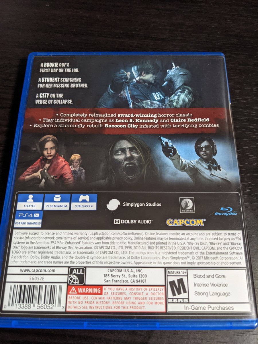 Paypayフリマ バイオハザードre 2 北米版 日本語対応 Ps4