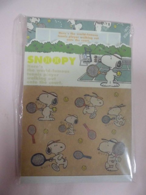 ヤフオク スヌーピー メモ帳 かわいい テニス 日本製