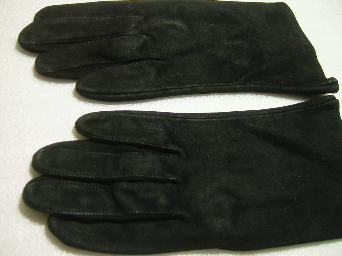 スエード手袋　黒　長さ23.5　中央幅9　下部幅11　中指8.5cm_画像3