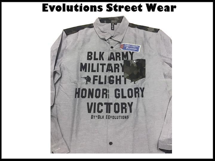 新品 正規品　ワークミリタリーシャツEvolution Street Wear LS Shirt ロングスリーブシャツ（Brooklyn Newyork) XL_画像2
