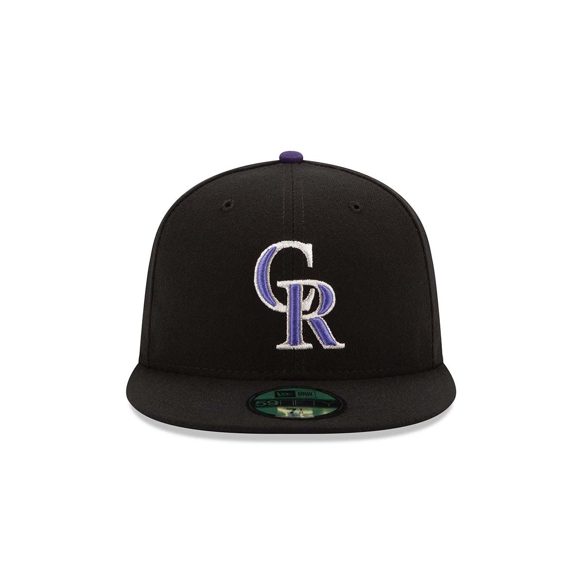 USA正規品 「7.3/8」 新品 Newera ニューエラ オーセンティック 59FIFTY 公式モデル ROCKIES コロラド ロッキーズ 黒 ムラサキ 送料無料_画像2