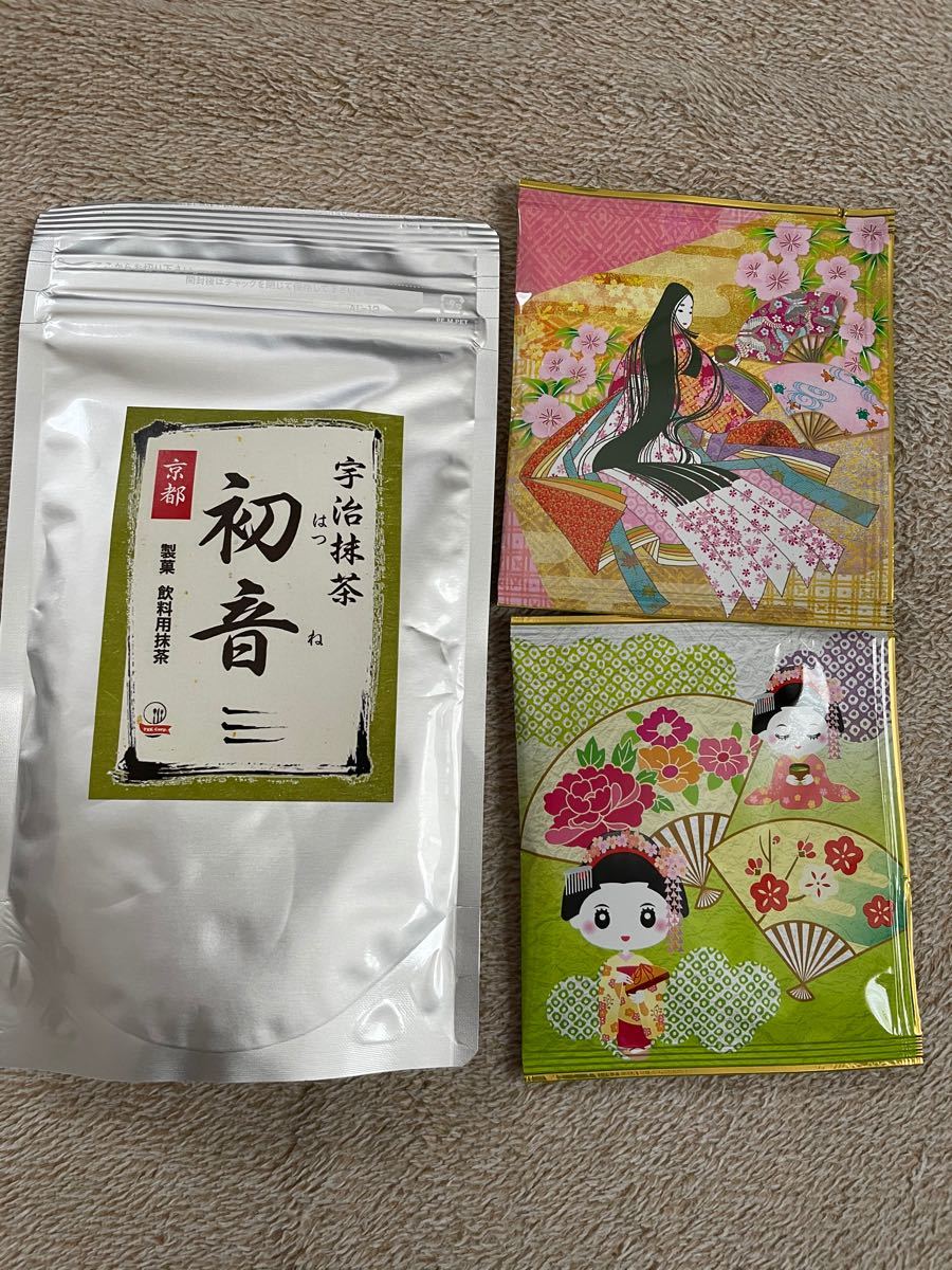 宇治抹茶　初音　京都　製菓・飲料用抹茶　粉末　100g 抹茶パウダー　緑茶ティーバッグ