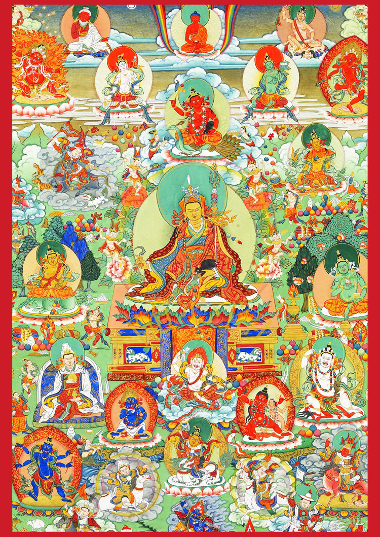チベット仏教　仏画　A3サイズ： 297×420mm 曼荼羅　ボーディ・サットヴァ_画像1
