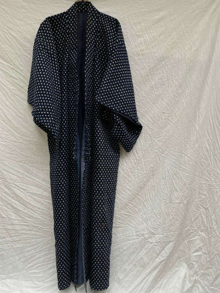 大正 昭和初期 藍染 着物 野良着 羽織 雪ん子 絣 もめん ジャパンヴィンテージ JAPAN VINTAGE INDIGO KIMONO KASURI FABRIC 20s30s40s