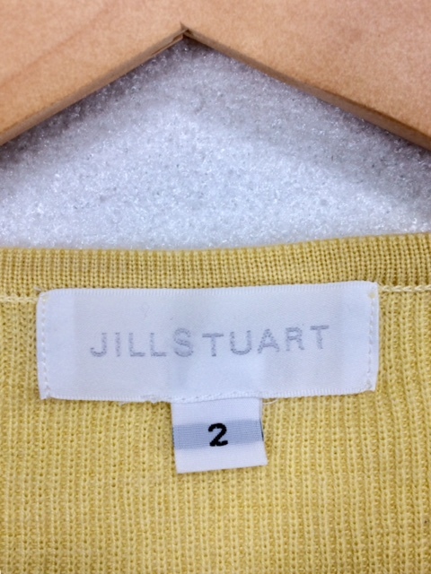 A2 良品 日本製 人気 JILLSTUART ジルスチュアート ★レディース セーター 半袖セーター 薄黄色 size2 ラウンドネック 大人かわいい◎_画像3