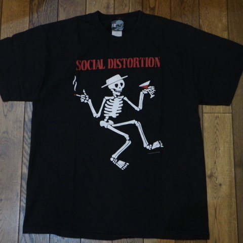 1996 giantタグ SOCIAL DISTORTION Tシャツ L ブラック ソーシャルディストーション Sklelly 半袖 ロゴ バンド ロック 90s ヴィンテージ_画像1