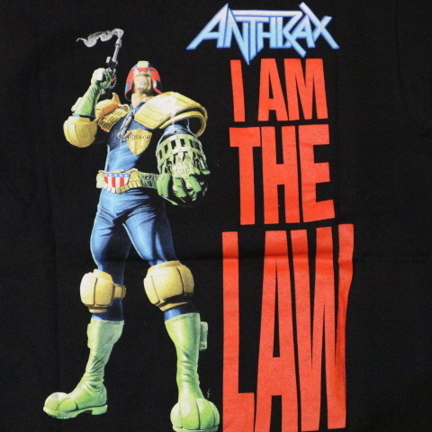 ANTHRAX アンスラックス I AM THE LAW Tシャツ S ブラック ジャッジドレッド 両面プリント ロゴ メタル バンド ロック _画像4