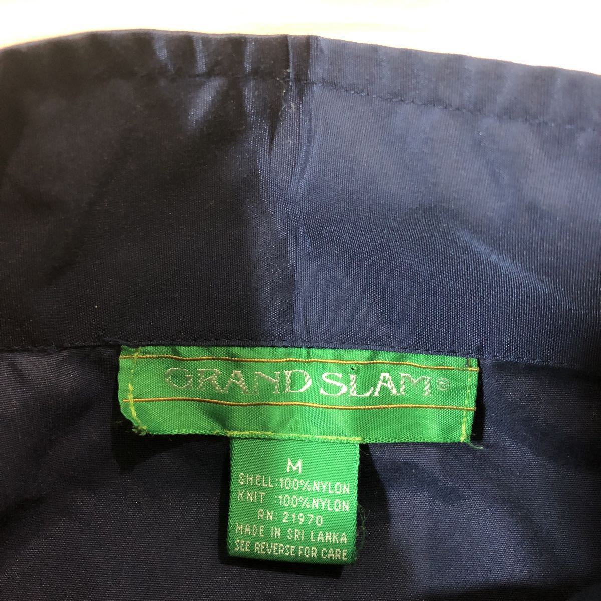 GRAND SLAM グランドスラム ナイロンジャケット ゴルフウェア ハーフジップ Mサイズ 紺 ペンギンの画像4