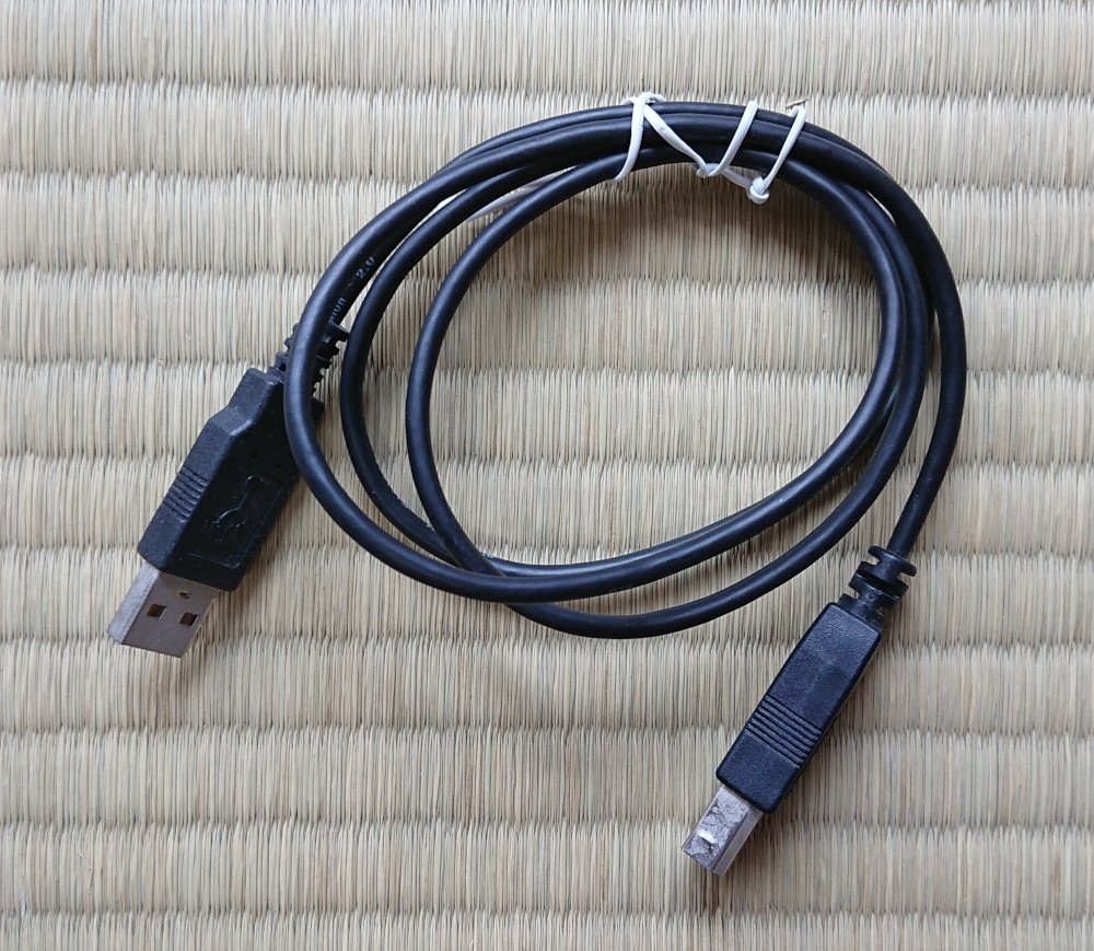 【動作確認済】USB 2.0 ケーブル 1.0m （細いタイプ） 接続タイプA タイプB プリンター、外付けディスクなど接続用 黒い_画像1