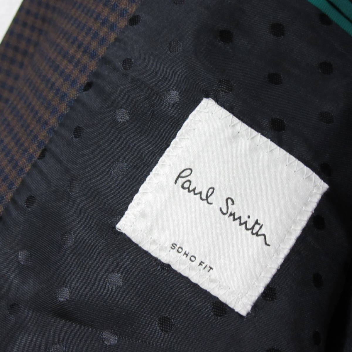 新品タグ付き PAUL SMITH ポールスミス セットアップ スーツ SOHO FIT モード コレクション Super140's マイクロチェック  R38 Mサイズ