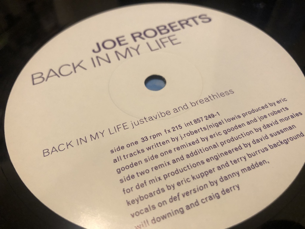 12”★Joe Roberts / Back In My Life (The Justavibe And Breathless Mix) / ガラージ・ハウス！の画像3