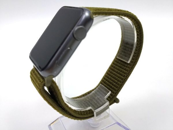 apple watch 4 40mm/ 3 38mm用 交換用ベルト ストラップ ナイロン スポーツバンド オリーブ_画像2