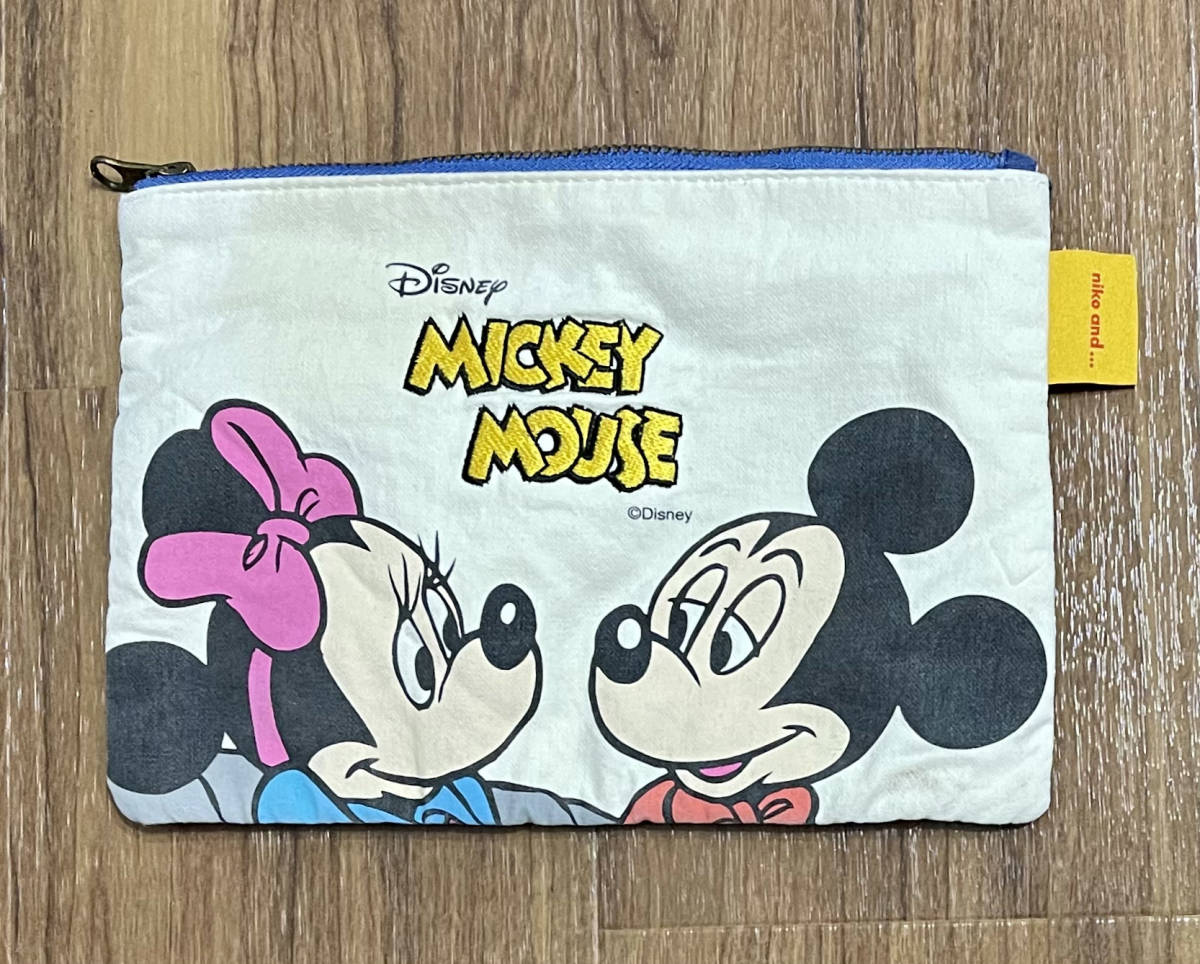 送料無料 中古 niko and ... ニコアンド ポーチ Disney ディズニー フラットポーチ_画像1