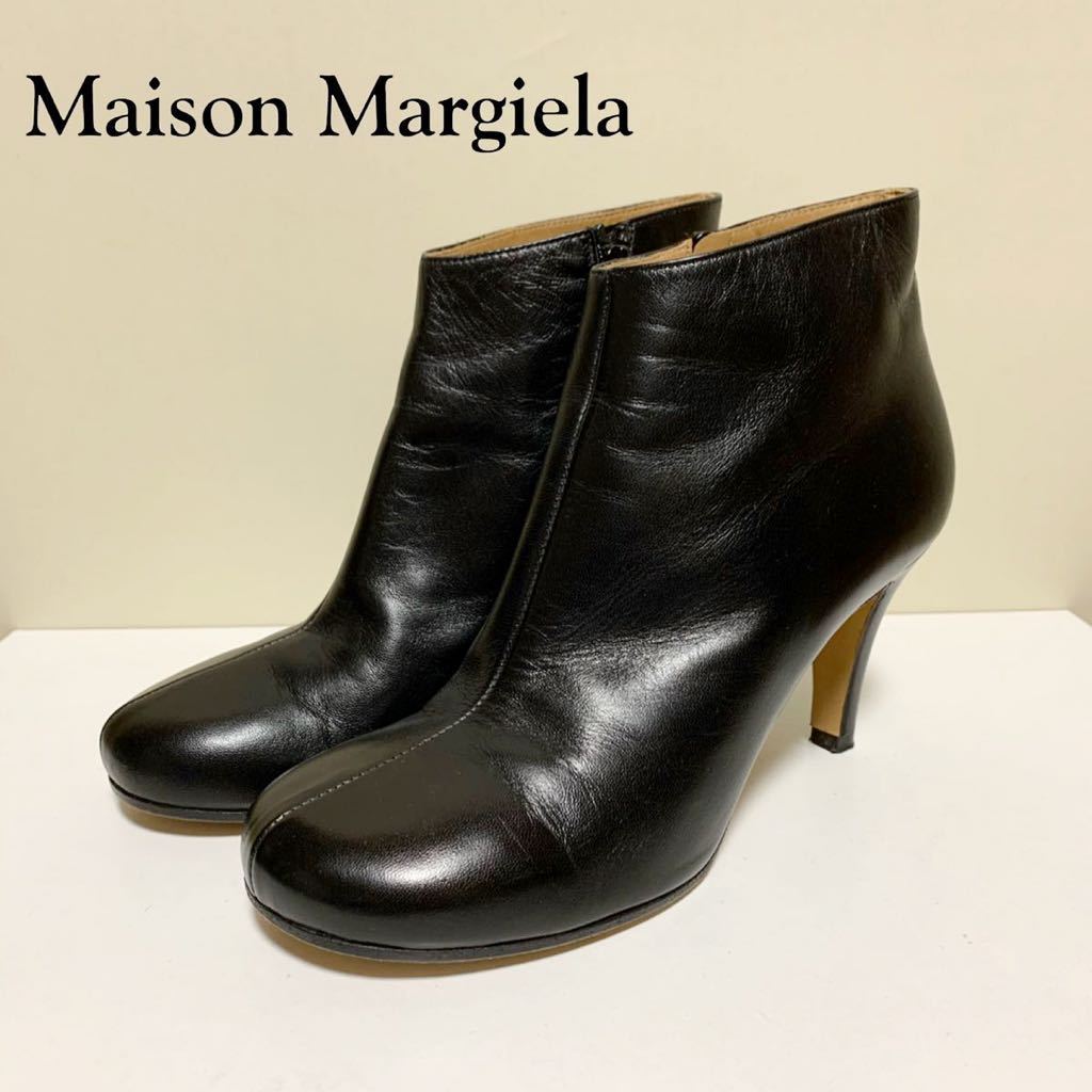 ☆良品 メゾン マルジェラ Maison Margiela サイドジップ ショートブーツ 黒 sizd 36 イタリア製 足袋 ブーティ_画像1