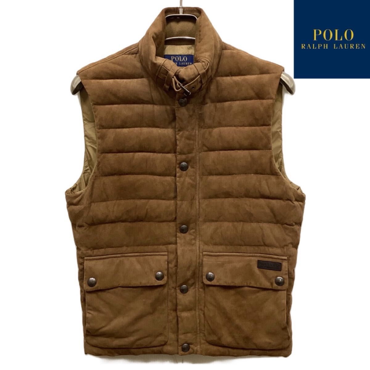 POLO RALPHLAUREN スエード ダウンベスト Sサイズ レザー 茶色 ポロ