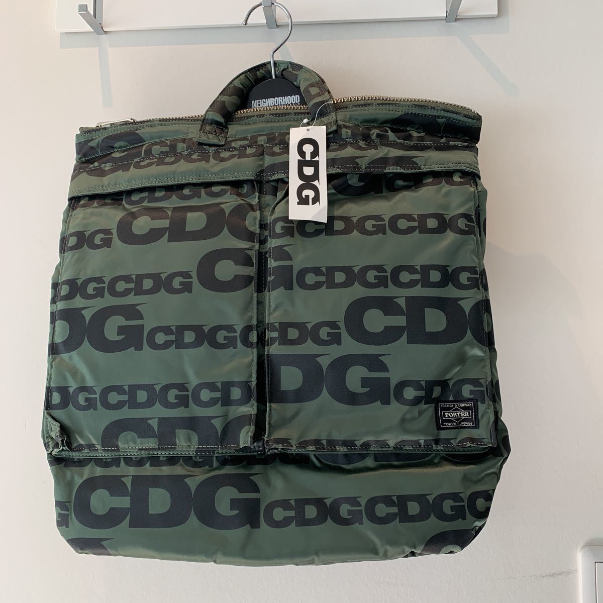 CDG×PORTER ヘルメットバッグ　限定コラボ　未使用　カーキ　ポーター　コムデギャルソン　レア_画像1