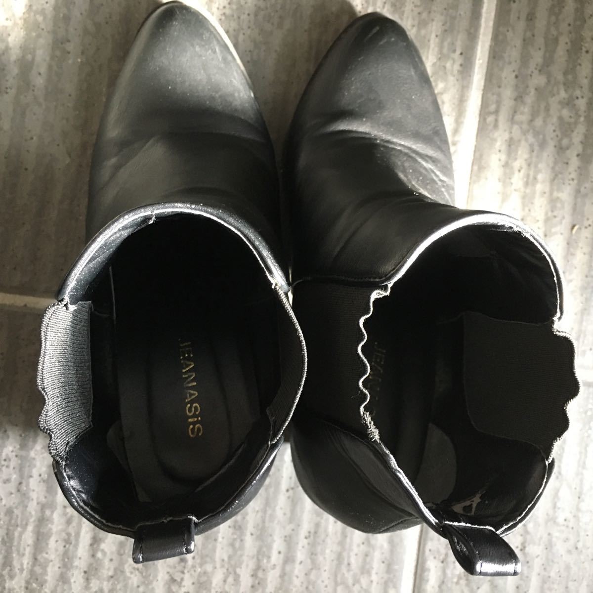 ジーナシス　サイドゴアブーツ　ショートブーツ　黒　ブラック　ブーツ　M