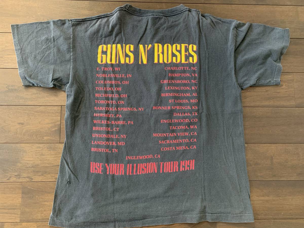 ラウンド 【Vintage XL》 : ガンズ・アンド・ローゼズ《SIZE , TOUR ILLUSION YOUR USE Roses N' Tシャツ 】Guns ヴィンテージ / T-Shirt - Tシャツ - labelians.fr