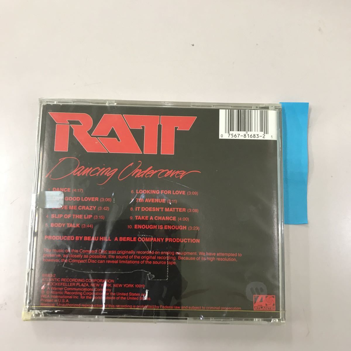 CD 輸入盤未開封【洋楽】長期保存品　RATT DANCNING UNDERCOVER