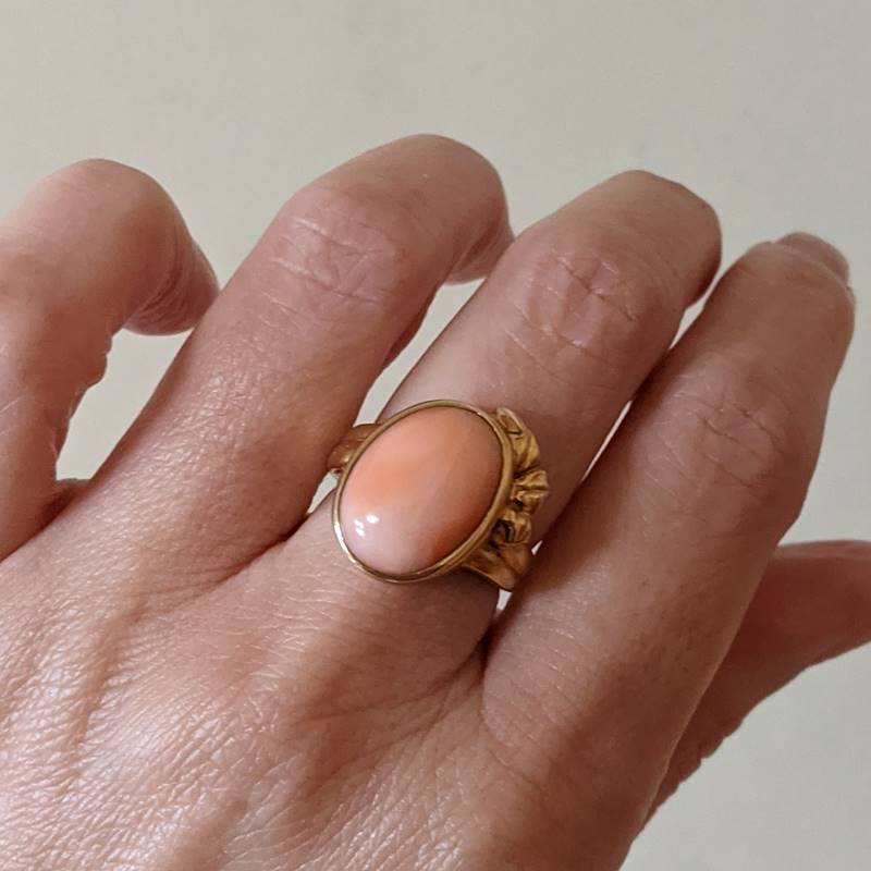 K18 ゴールド 18金 サンゴ 珊瑚 さんご ピンクコーラル リング 指輪 