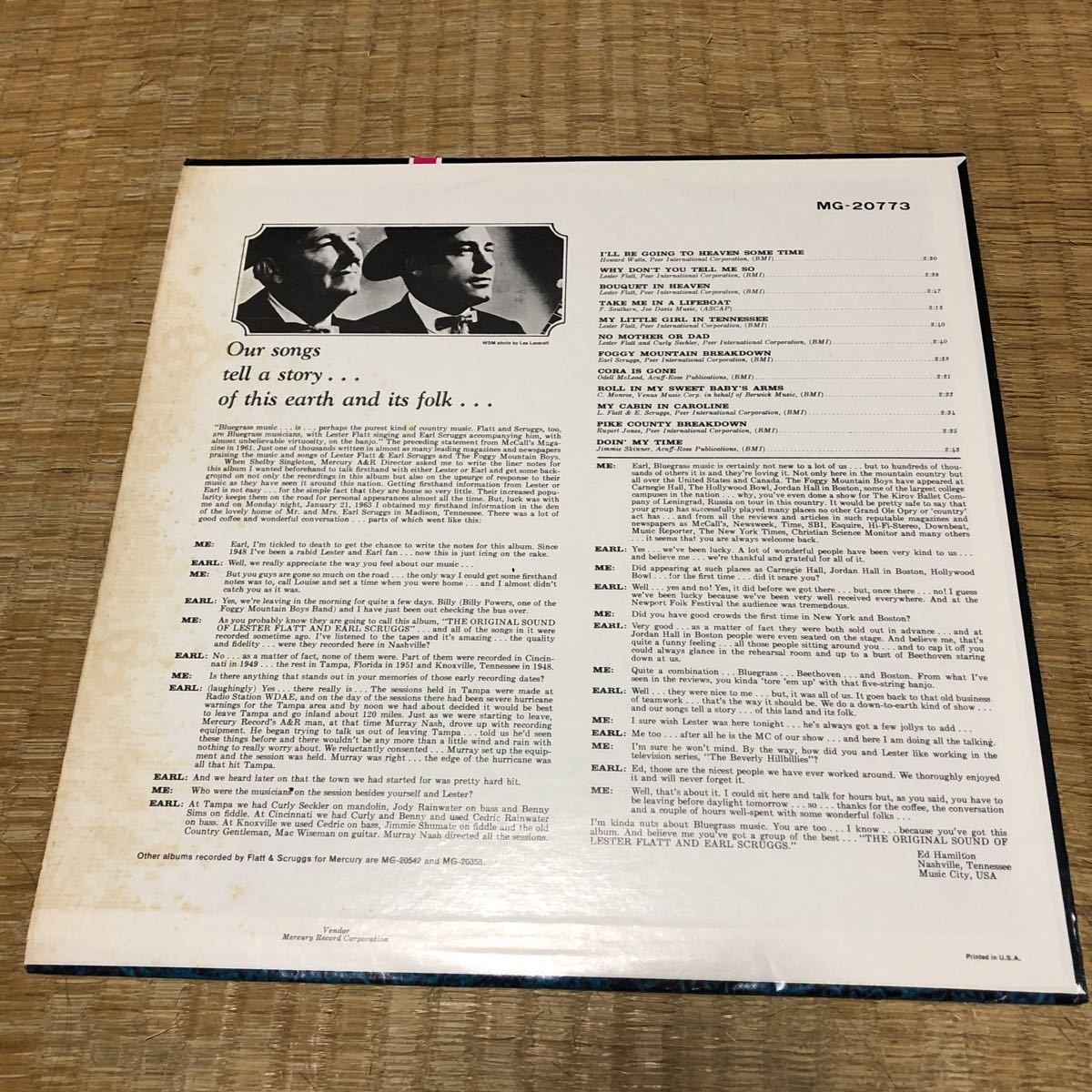 フラット&スクラッグス　オリジナル・サウンド　USA盤レコード【USA盤に国内歌詞カード付き】_画像2