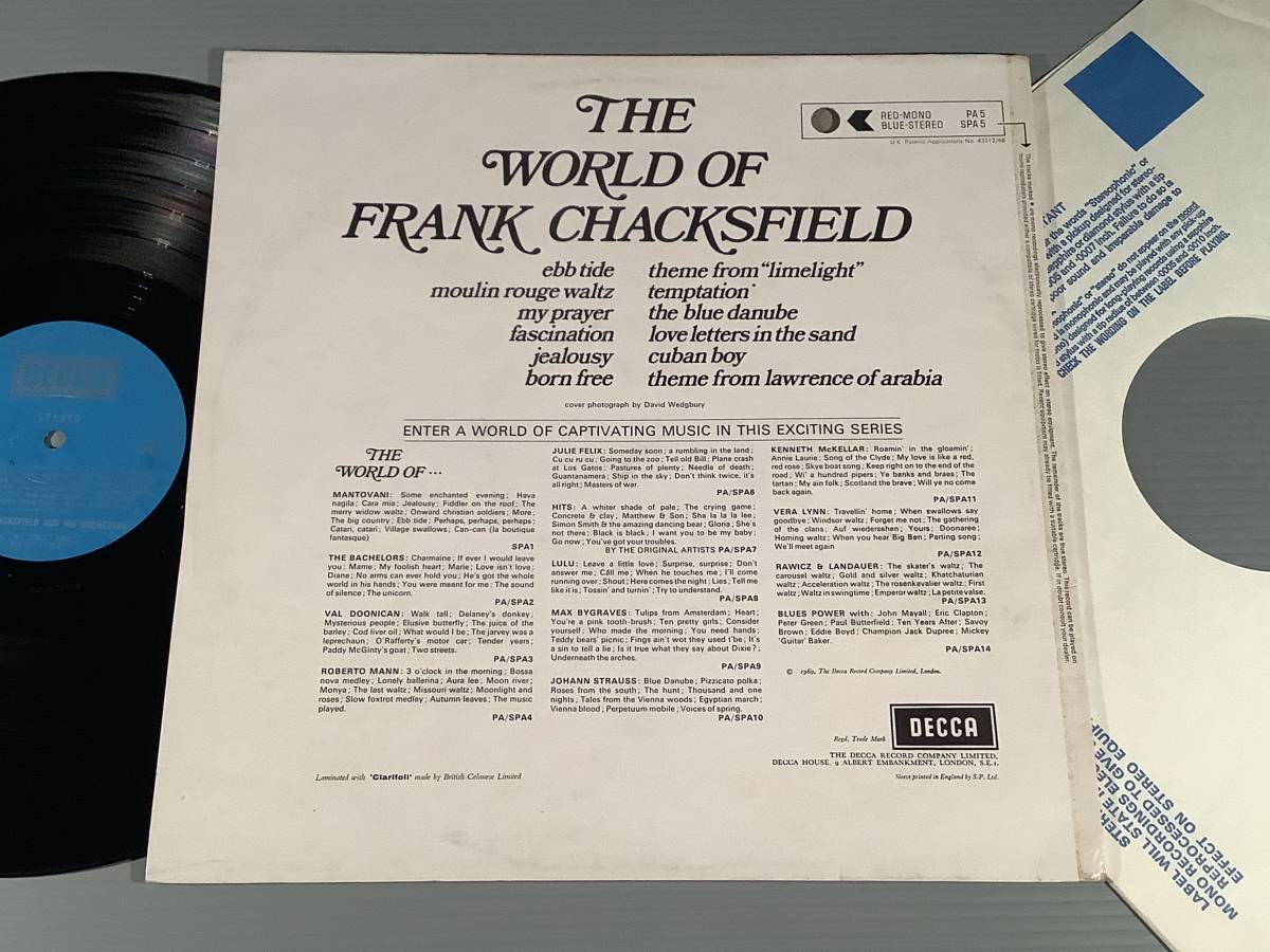 LP(英盤)●フランク・チャックスフィールド The World Of Frank Chacksfield●良好品英の画像2