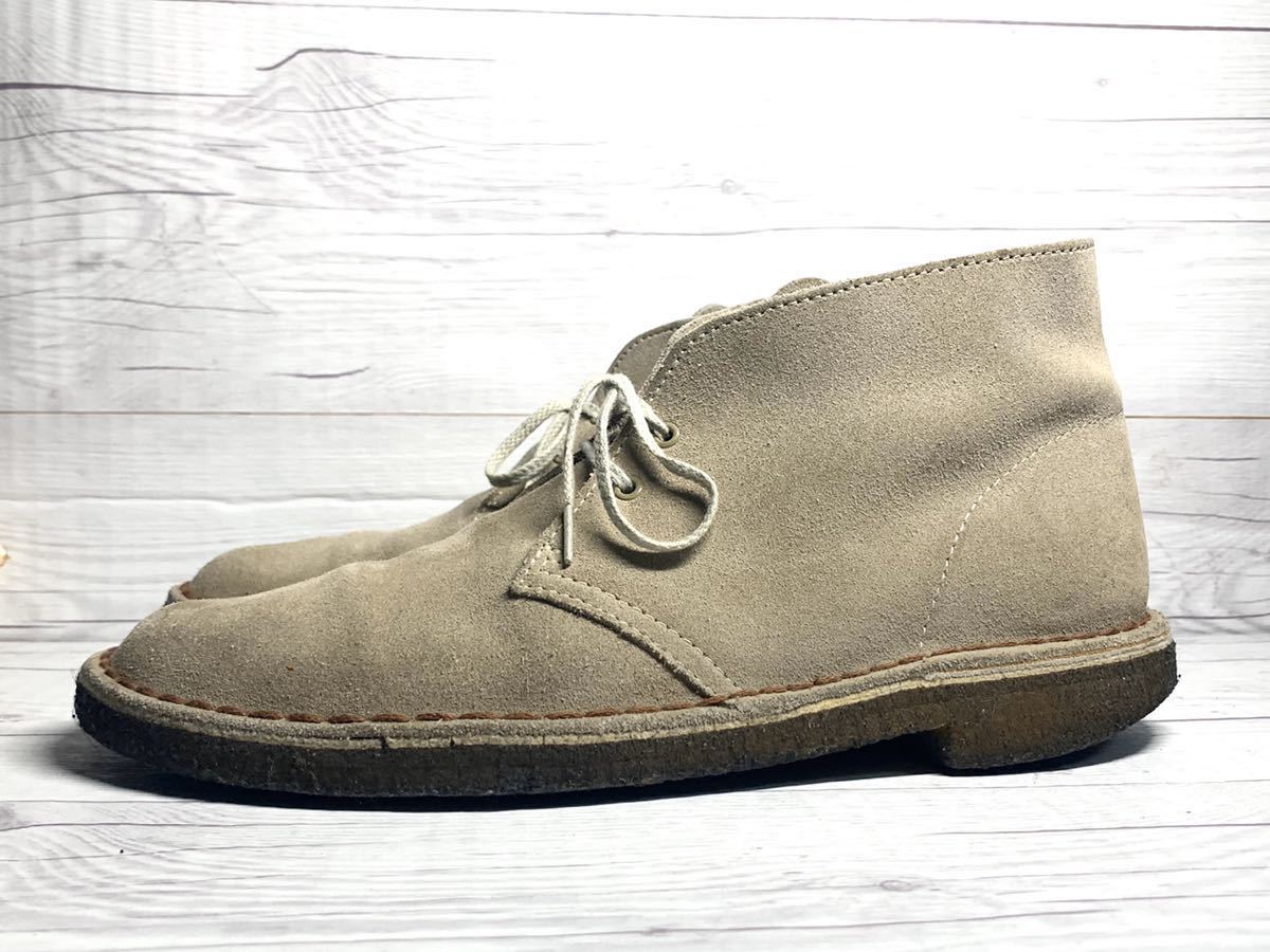 【即決】Clarks クラークス デザートトレック メンズ 8.5 27cm程度 ベージュ 本革 スエード 本皮 レースアップ 革靴 カジュアル_画像3