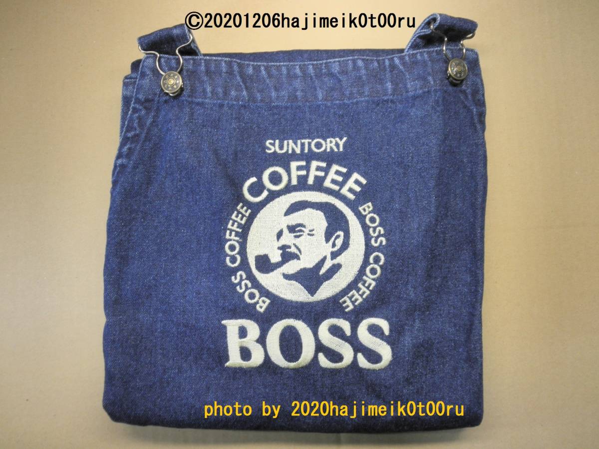 「BOSS オリジナル デニムエプロン ＠SCB721」SUNTORY COFFEE BOSS/サントリー コーヒー ボス 非売品/景品/ノベルティグッズ/希少_入札後のキャンセルお断りします。