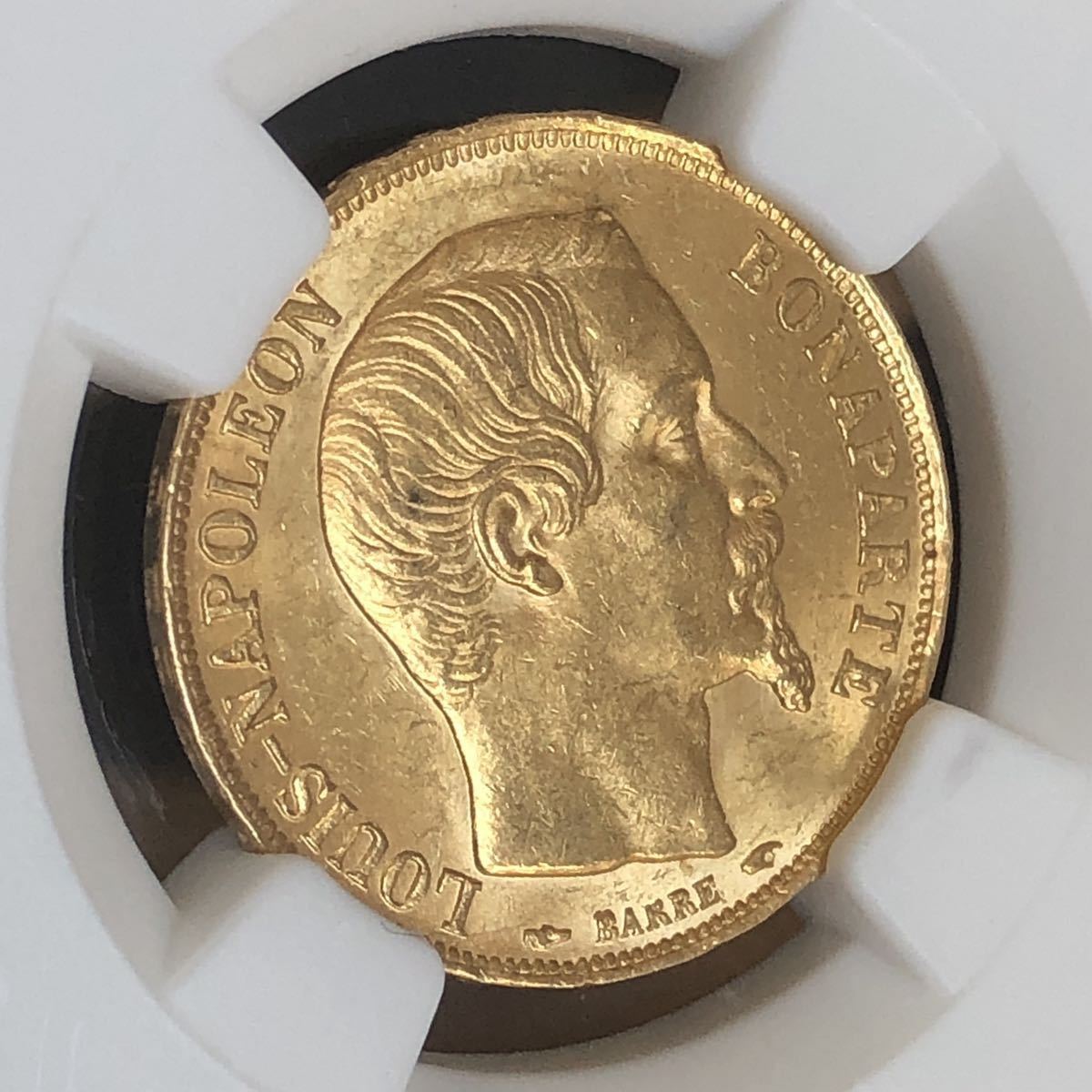 単年発行 1852A フランス 20フラン金貨 ルイ・ナポレオン (ナポレオン三世) NGC MS62 アンティーク コイン
