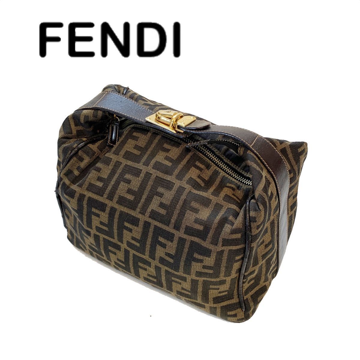 正規店仕入れの FENDI フェンディ ズッカ柄 ハンドバッグ バニティ