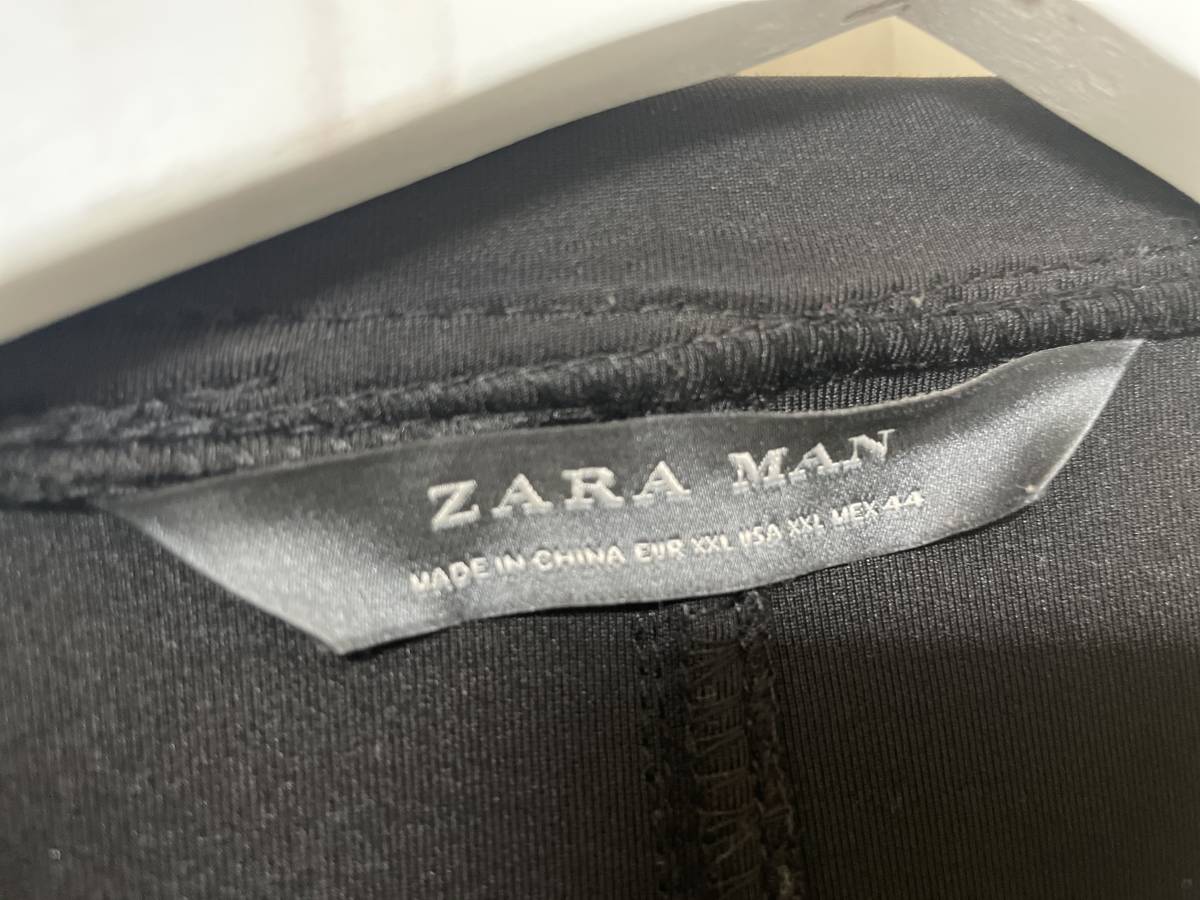 ZARA ザラ ジャケット 上着 ジャンパー ジャンバー ブルゾン アウター コート フード ライダース ブラック 黒 XXL レザー ? メンズ_画像5