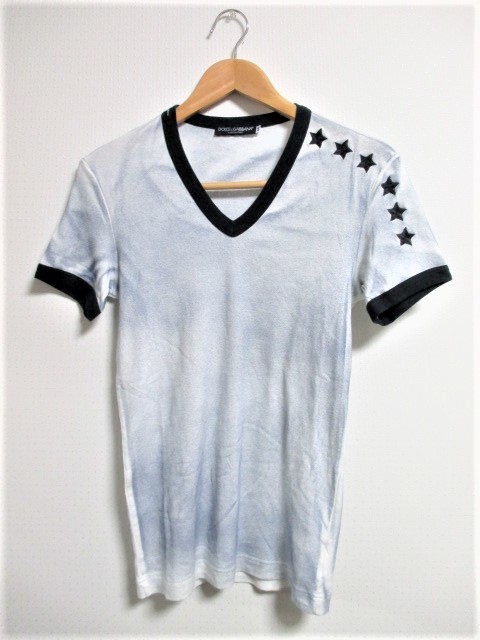 ☆DOLCE&GABBANA ドルチェ&ガッバーナ ドルガバ Ｖネック Tシャツ 半袖/メンズ/44(S)