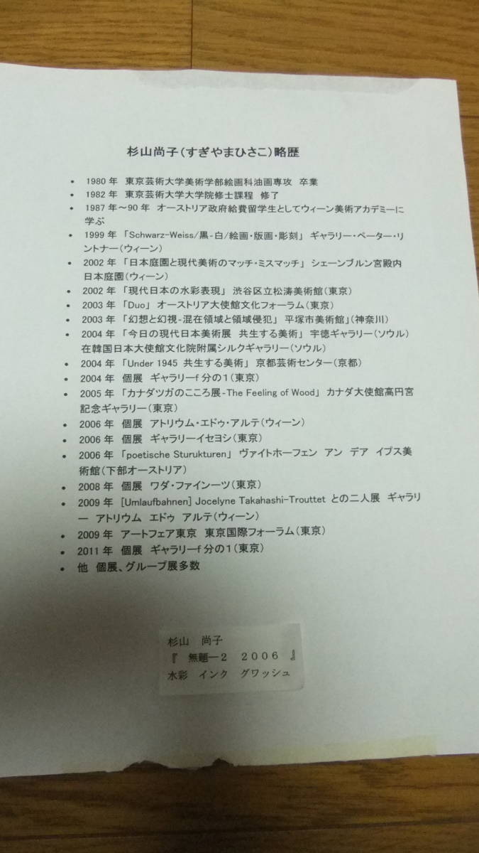 杉山尚子 無題2 06 水彩 インク グワッシュシートのみ 代購幫 杉山尚子 無題2 06 水彩 インク グワッシュシートのみ 代購幫