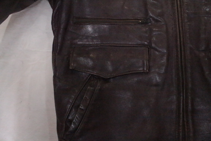 VintageOriginal 40's50's ホースハイドレザースポーツジャケット チェンジポケット ヴィンテージ古着_画像3